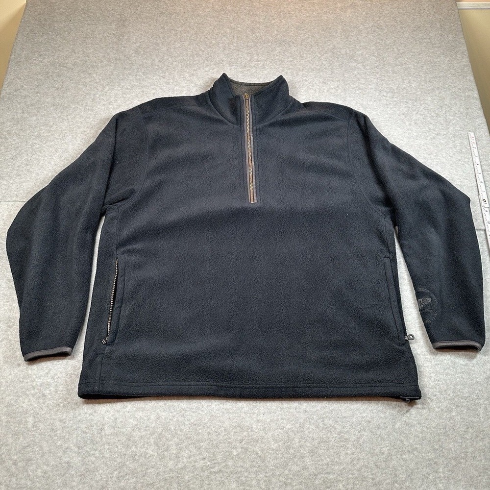 Vintage Cutter & Buck 1/4 Zip Fleece Pullover Large Y2K Gray Jacket USA Logo